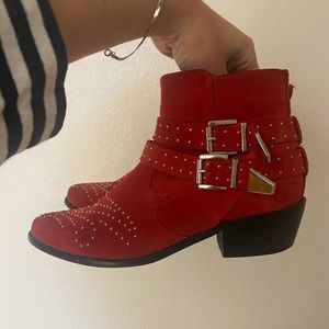 ASOS Red Suede Boots